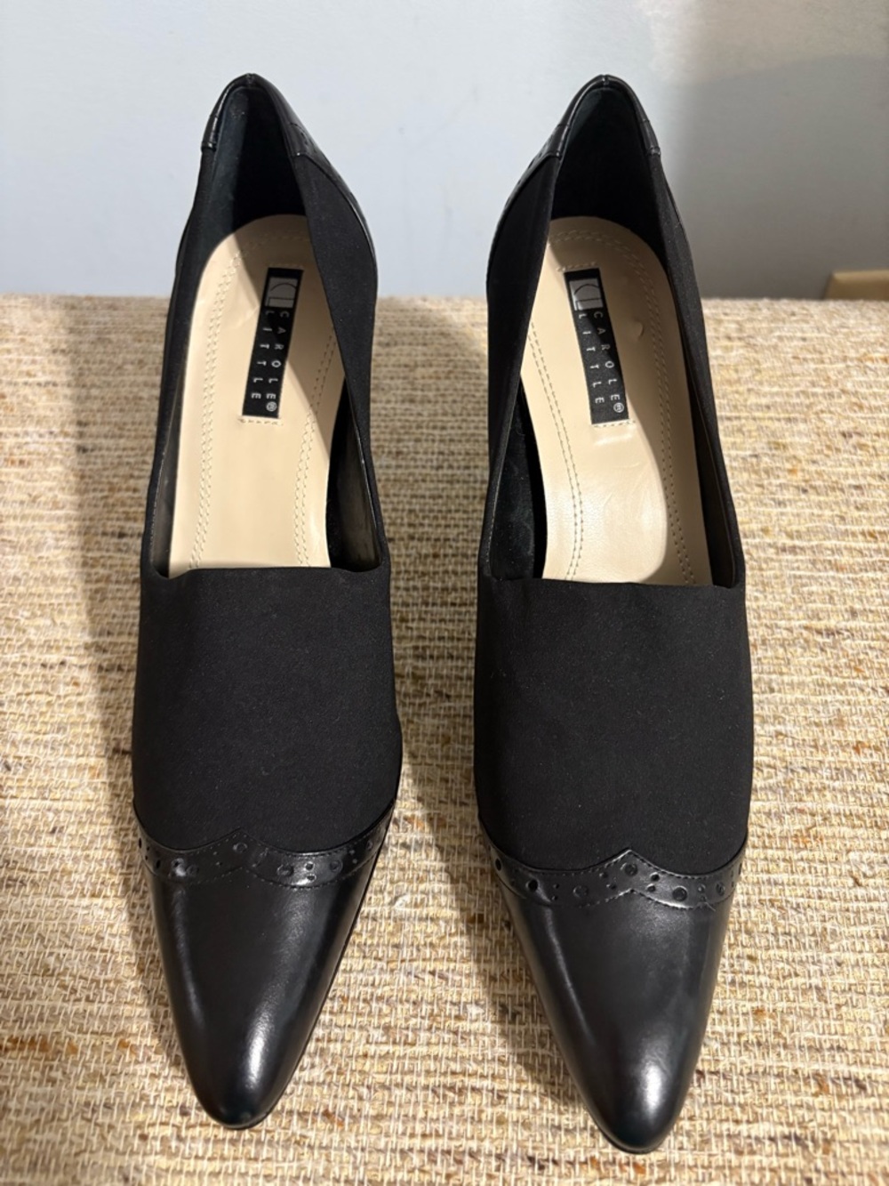 Carole Little Black Pointed Toe Slip-On Heels